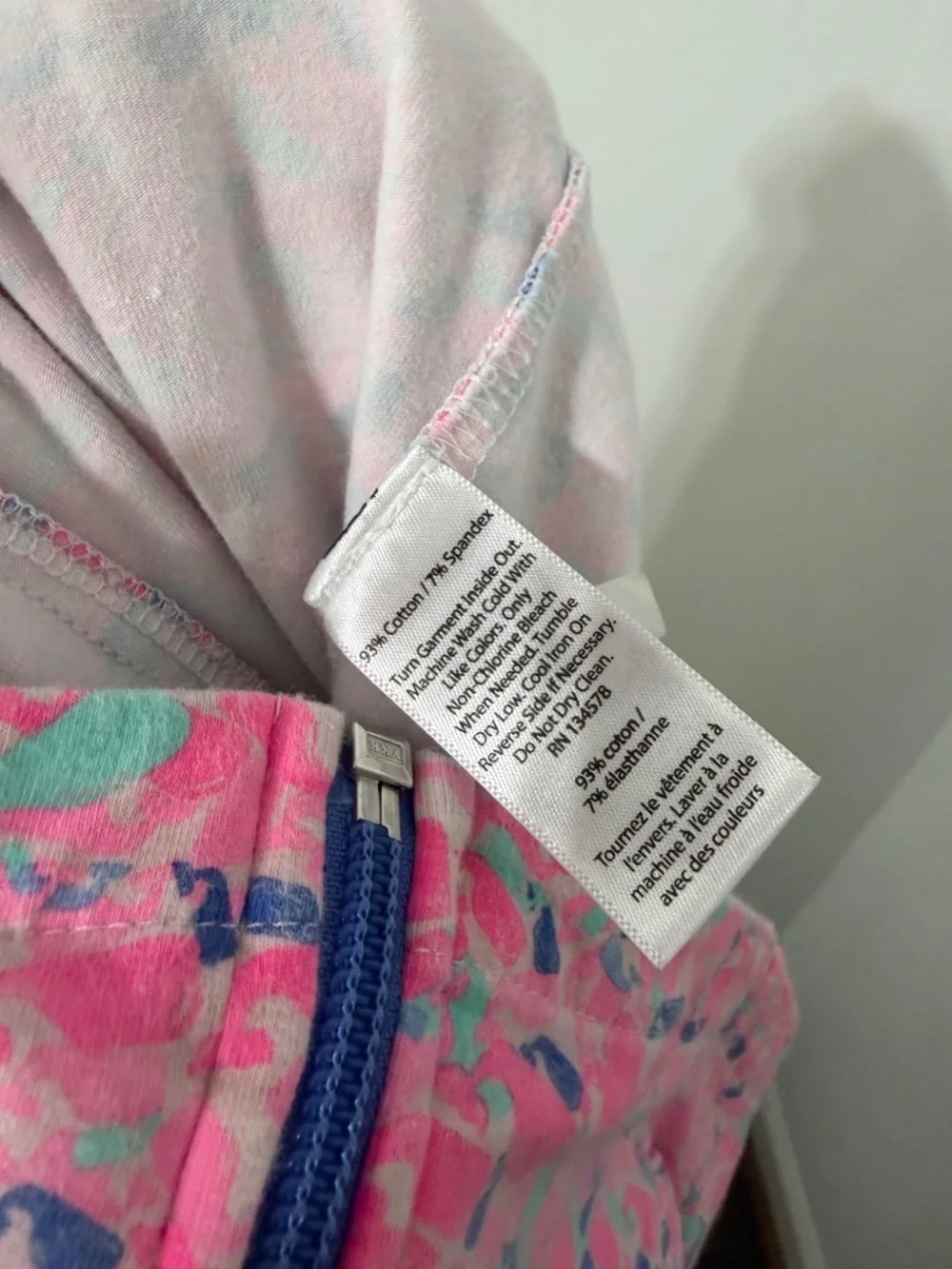 Vineyard Vines Girls Full Zip Up Mock Neck Jacket Pink Whale Colorful Sm 7-8